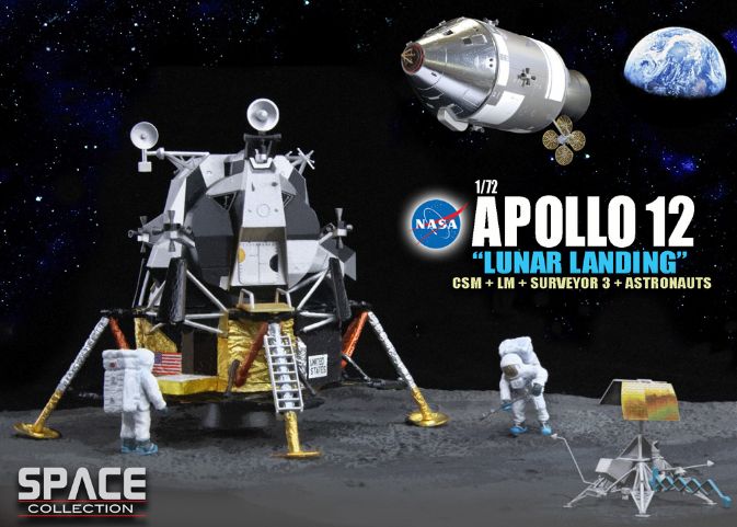 Космический аппарат APOLLO 12 "LUNAR LANDING" CSM + LM + SURVEYOR 3 + ASTRONAUTS